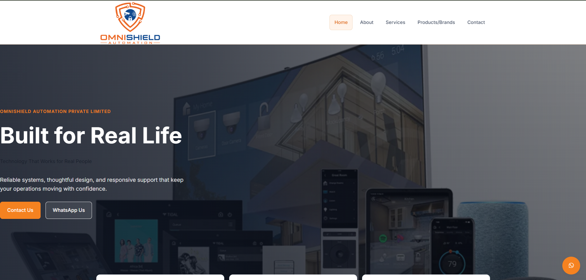 Preview of the OmniShield Automation website homepage
